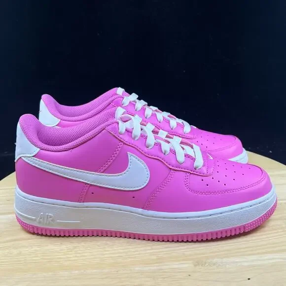 NIKE AIR FORCE 1 PLAYFUL PINK WHITE FV5948-600-SIZE 6Y/ 7.5 Women’s Barbie - Picture 5 of 9